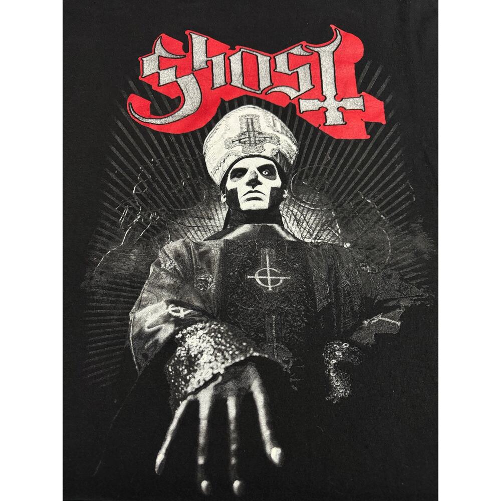 Ghost Promo Rock Band Print Tee Y2K Cotton Black Red Mens Size XL